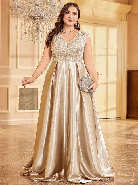 Robe dorée grande taille femme