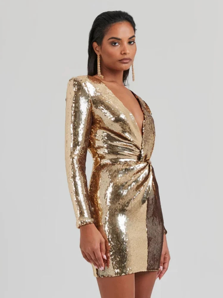 Robe à sequins dorée