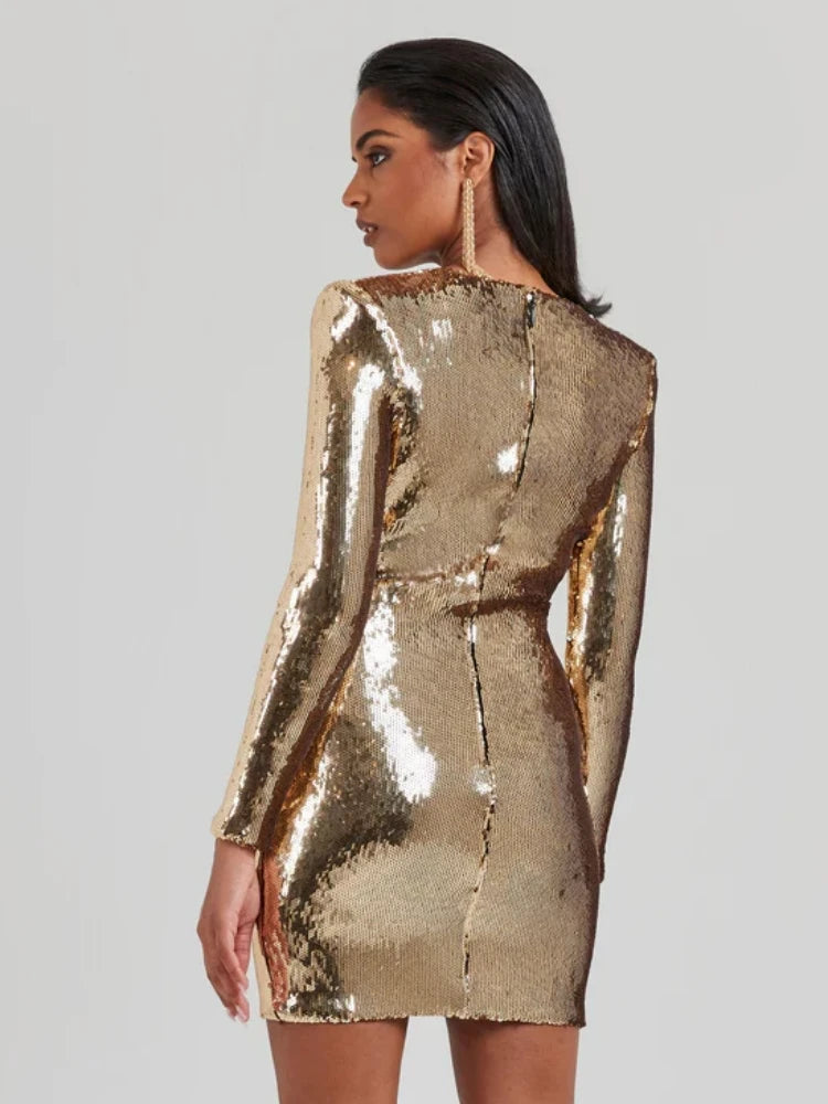 Robe à sequins dorée