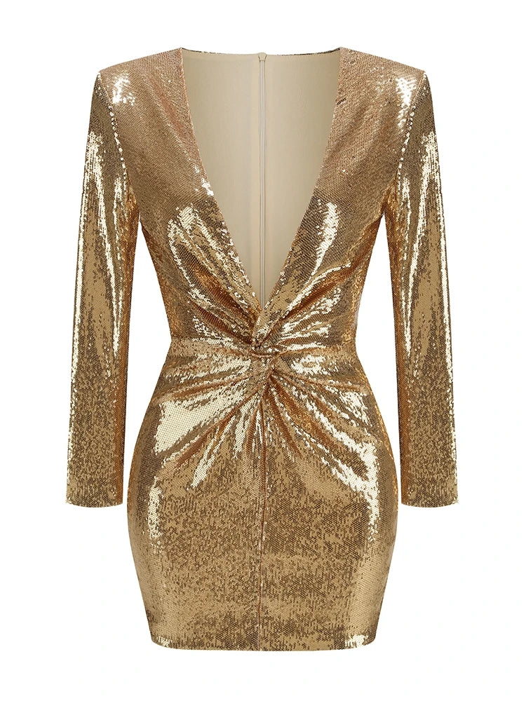 Robe à sequins dorée