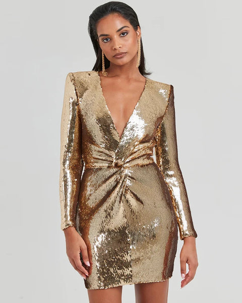 Robe à sequins dorée