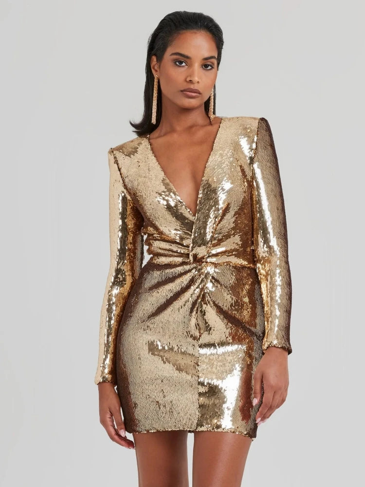 Robe à sequins dorée