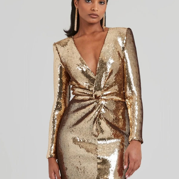 Robe à sequins dorée